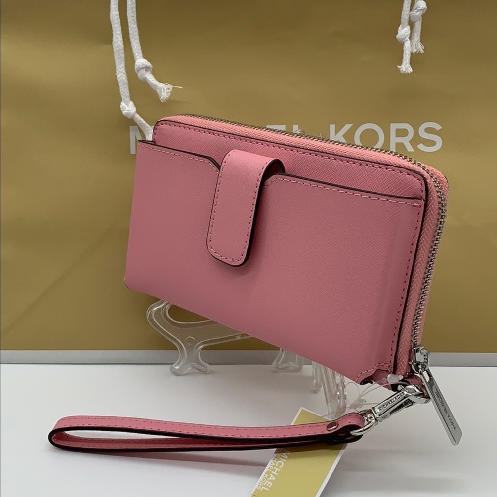 MICHAEL KORS MD ZA PHONE HOLDER WALLET Carnation - Picture 14 of 16